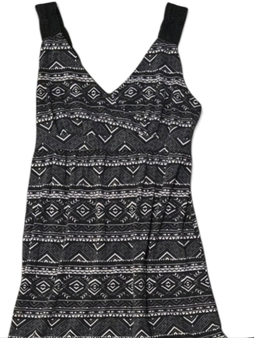 Faded Glory Black & White Aztec Maxi Dress